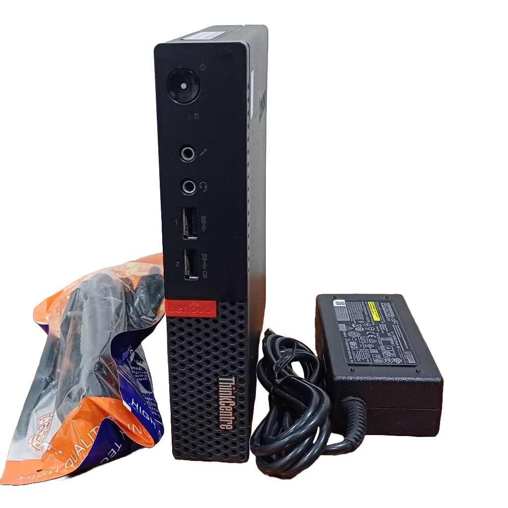Rubbished Lenovo m910q 7th gen mini pc with adapter and power cable