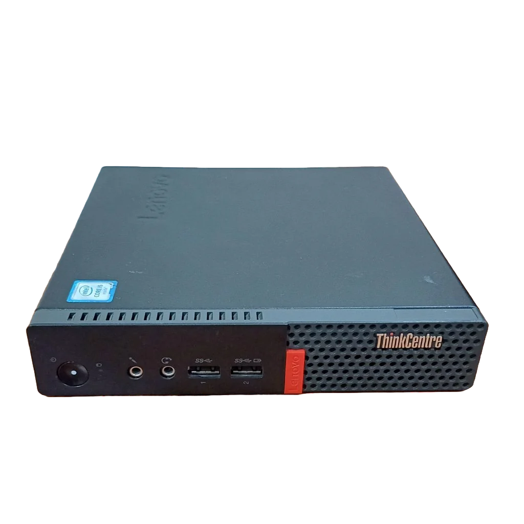 Rubbished Lenovo m910q 7th gen mini pc front slide view
